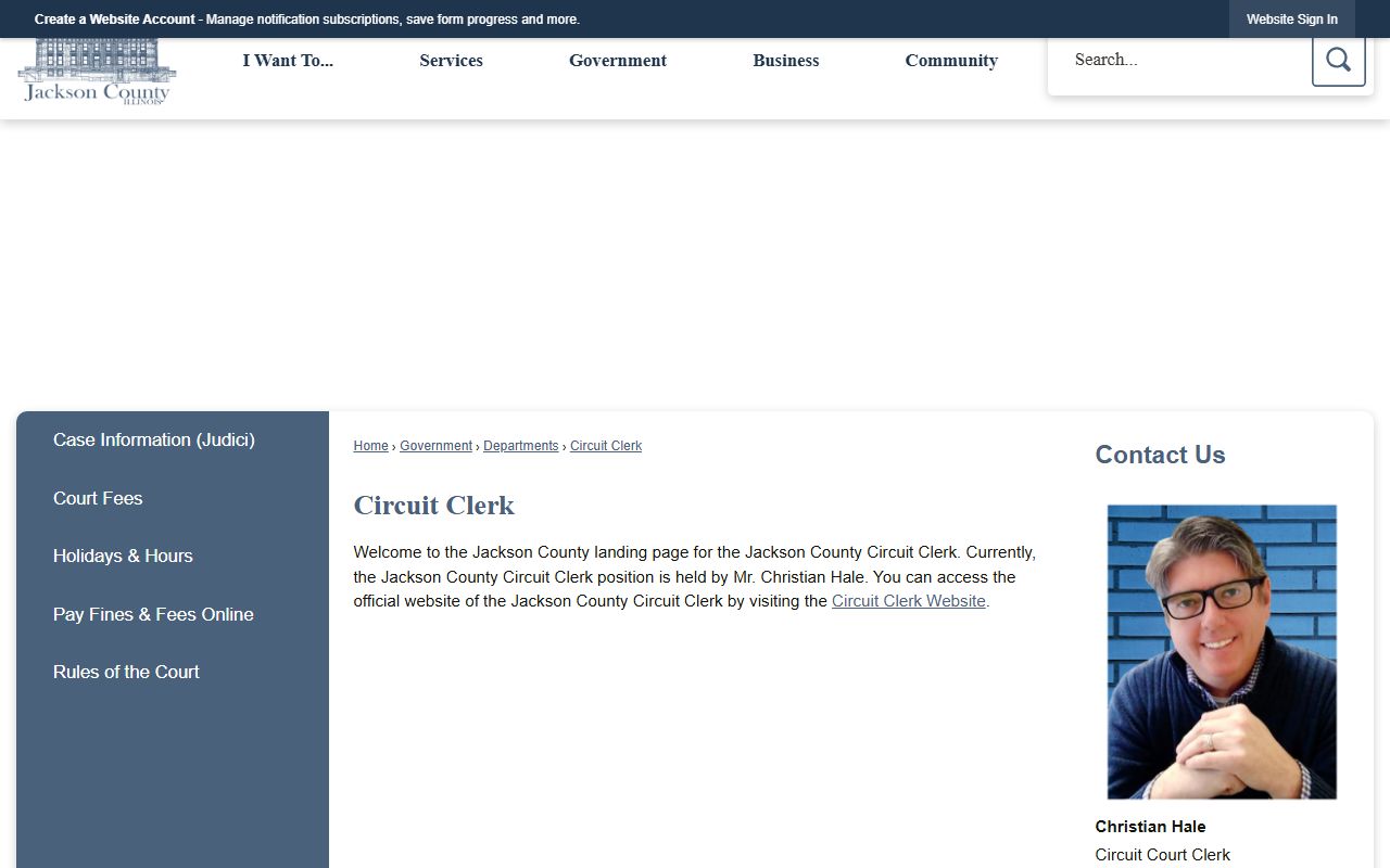 Jackson County Circuit Clerk court records office contact page