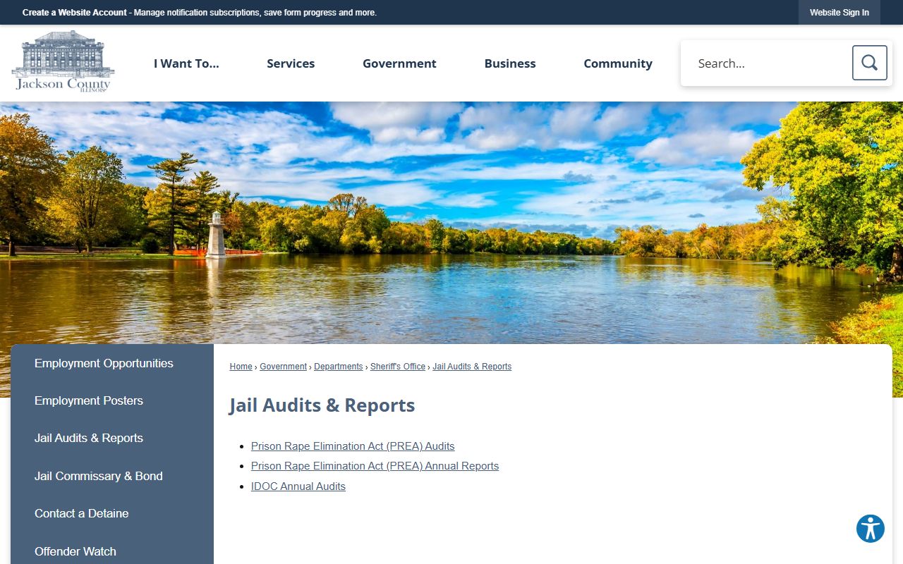 Jackson County jail audit and inspection report listings
